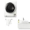 Compact Laundry Dryer COSTWAY 110V with Stainless Steel Tub White-8