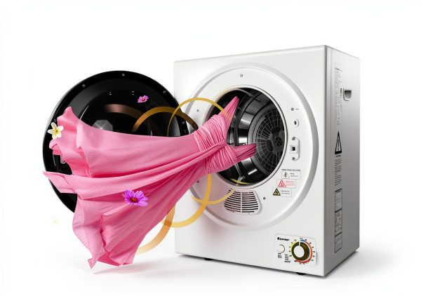 Compact Laundry Dryer COSTWAY 110V with Stainless Steel Tub White-1