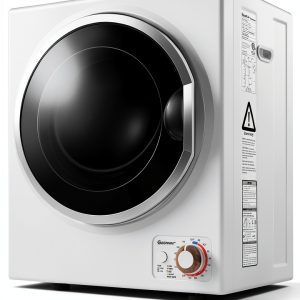 Compact Laundry Dryer COSTWAY 110V with Stainless Steel Tub White-0
