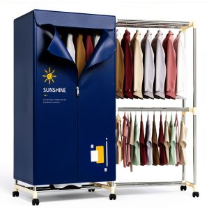 Portable Clothes Dryer, 1000W Drying Machine for Laundry Double Layers Portable Dryer Stainless Steel Mini Dryer for Apartments Home Dorms Travel RVs with Timer and Fabric Cover Ptalseaw-0