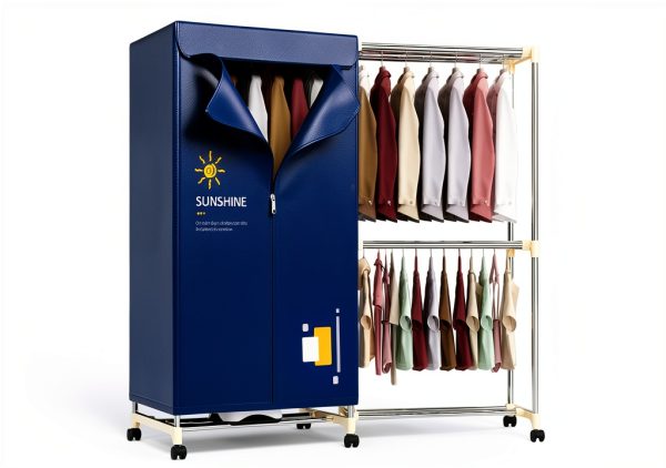 Portable Clothes Dryer, 1000W Drying Machine for Laundry Double Layers Portable Dryer Stainless Steel Mini Dryer for Apartments Home Dorms Travel RVs with Timer and Fabric Cover Ptalseaw-0