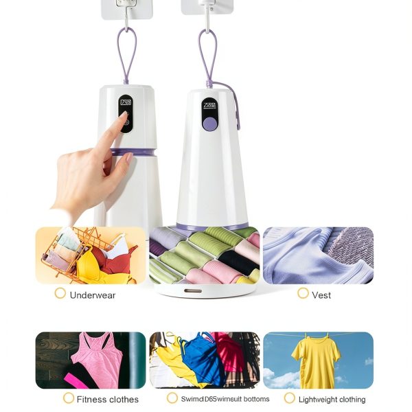 Portable Clothes Dryer Hoowu Mini Compact Electric with Timer-8