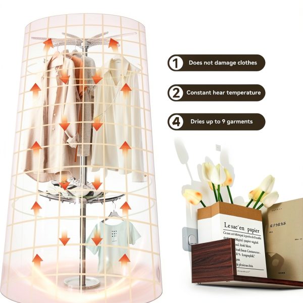 Portable Clothes Dryer, Mini Compact Clothes Dryer, Suitable for Apartments, Rvs, Travel, Homes - Small Quiet Fast-Drying Machine with Adjustable Timer & Middle Clothes Hanger-1
