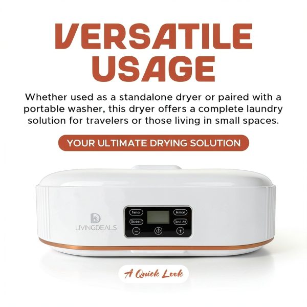 Portable Clothes Dryer for Laundry - Premium Dryer for Apartments, RV, Travel-Compact Dryer, Foldable with Timer, Sturdy, Easy to use, For light clothing Underwear, Baby Clothes-6